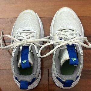 Adidas Kids Sneakers in White with Blue and Green Highlights